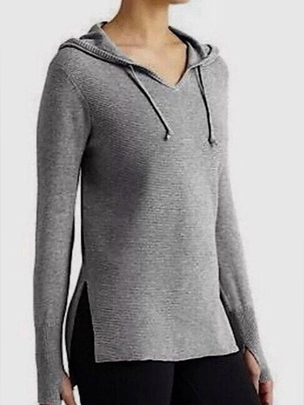 Athleta Aster Ribbed Hooded Pullover Sweater Size Medium